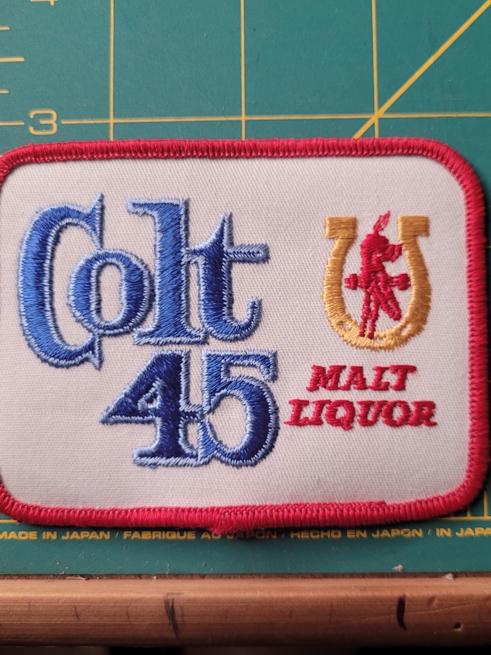 Colt 45 Malt Liquor Embroidered Patch - White, Blue, Red, Gold